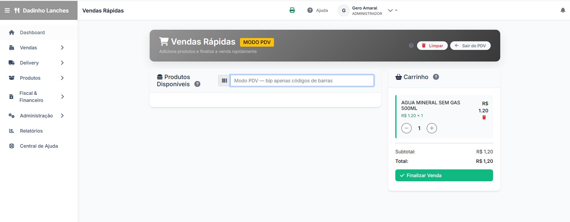 PDV GastroFlow - Frente de caixa rápido para gestão de pedidos em lanchonetes e restaurantes